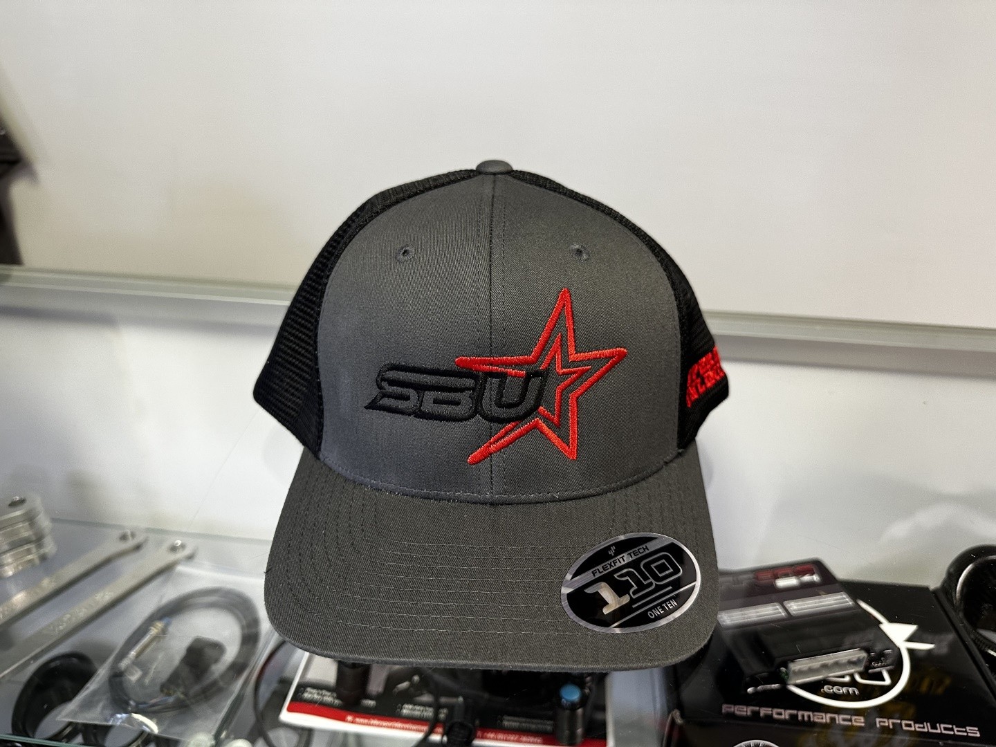 Superbike Unlimited FlexFit 110M Mesh Hat - Black / Red / Grey