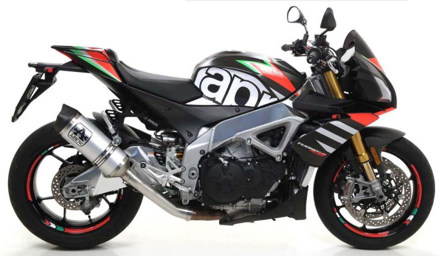 Arrow Race-Tech Approved Aluminum Silencer with Carbon End Cap - 2019-2020 Aprilia Tuono V4 1100