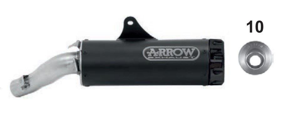 Arrow Rebel Silencer with Aluminum "Dark" End Cap- 2020 Honda CMX 500 Rebel