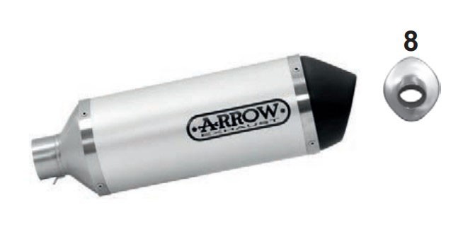 Arrow Urban Aluminum "Dark" Silencer with "Dark" End Cap - 2020 Honda SH125/SH150