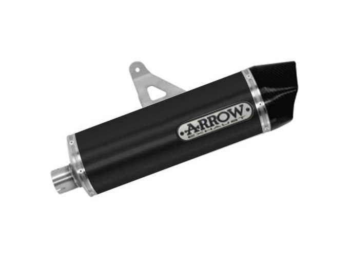 Arrow Maxi Race -  Aluminum "Dark" Silencer With Carbon End Cap - 2016 - 2019 Honda CRF1000L Africa Twin