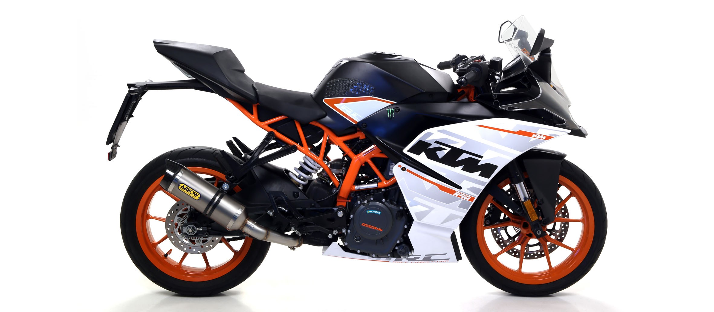 Arrow Thunder Titanium Slip On Muffler w/ Carbon Fiber End Cap - 2017-2019 KTM RC390