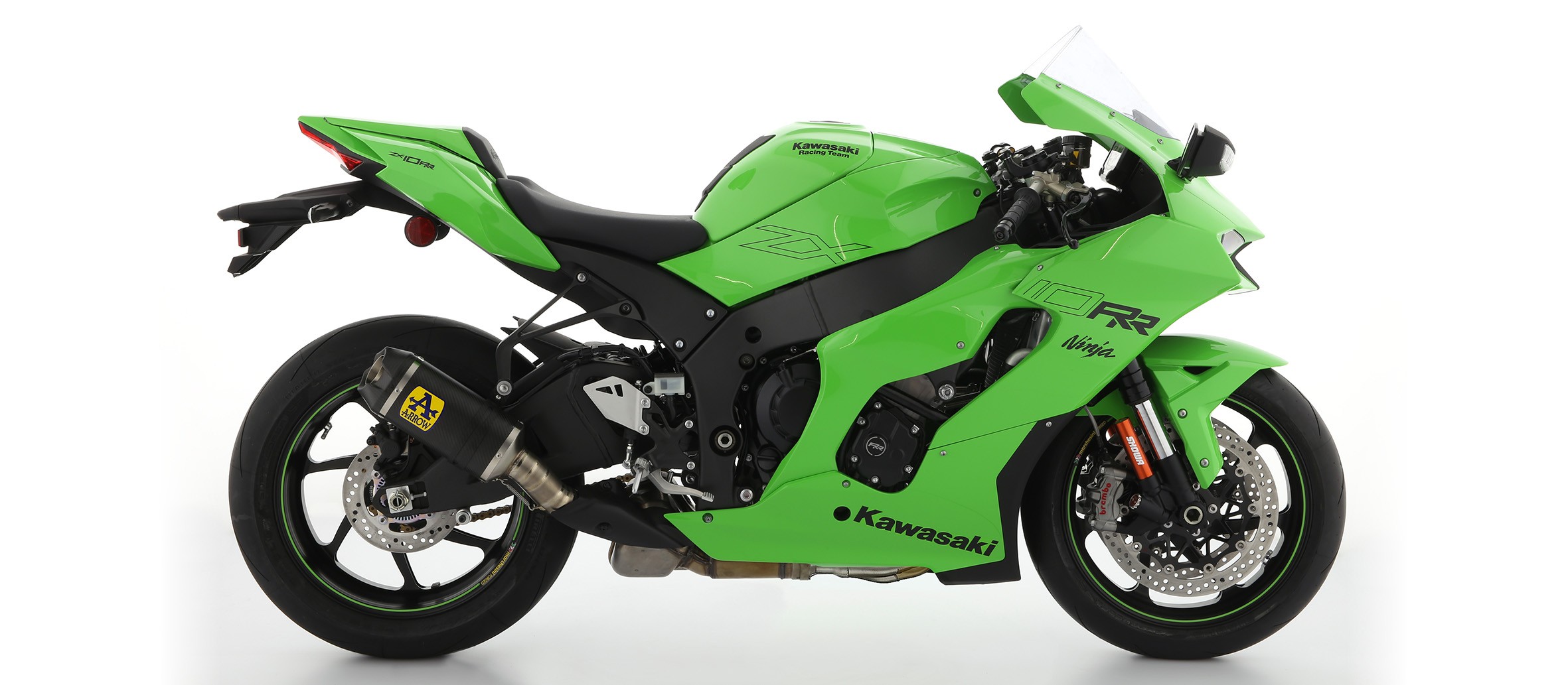 Arrow Indy Race Carbon Fiber Slip-On Exhaust (w/ Carbon Fiber End Cap) - 2021 Kawasaki Ninja ZX-10R / ZX-10RR