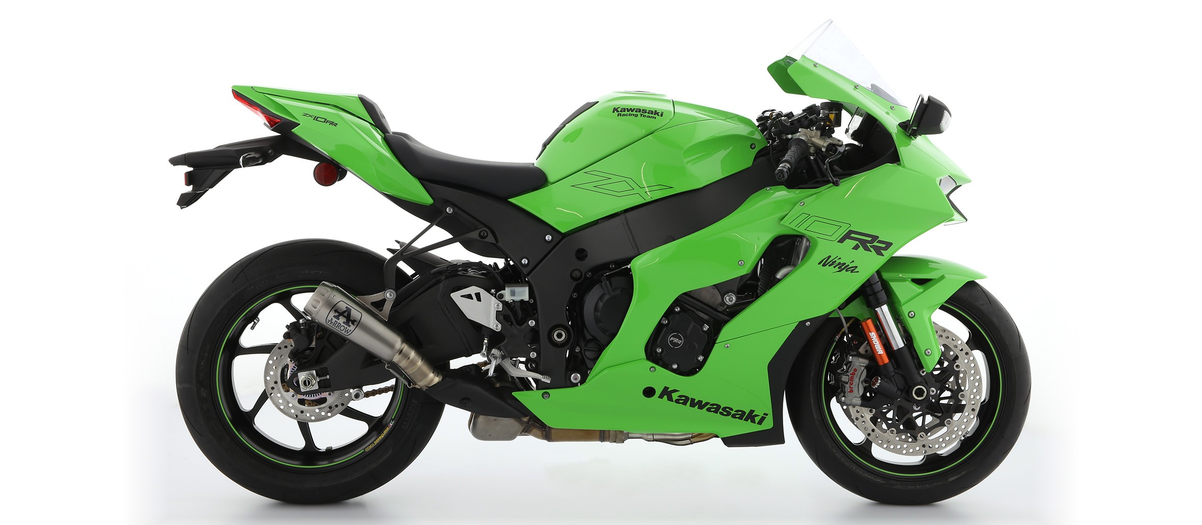 Arrow Pro-Race Nichrom Slip-On Exhaust (w/ Stainless Steel End Cap) - 2021+ Kawasaki Ninja ZX-10R / ZX-10RR