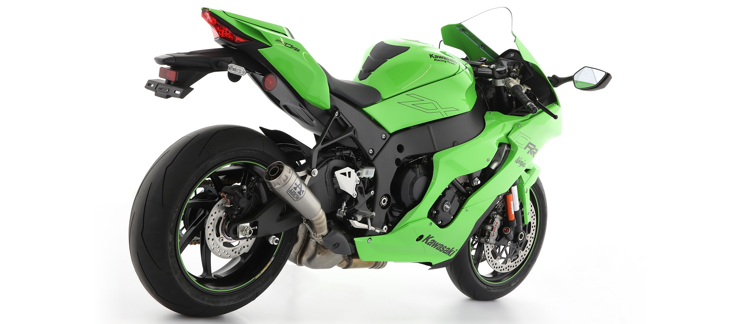 Arrow Pro-Race Nichrom Slip-On Exhaust (w/ Stainless Steel End Cap) - 2021+ Kawasaki Ninja ZX-10R / ZX-10RR