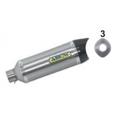 Arrow Thunder Aluminum Silencer with Carbon End Cap - 2020 Yamaha Tracer 700