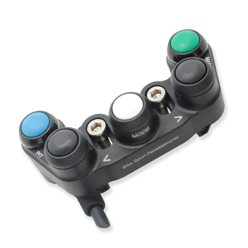 Bike Sport Developments - 5 Function Race Switch - bar clamp mount  - Up/Down/Select/Map/Pit - Yamaha YZF-R1 (2015-2023)