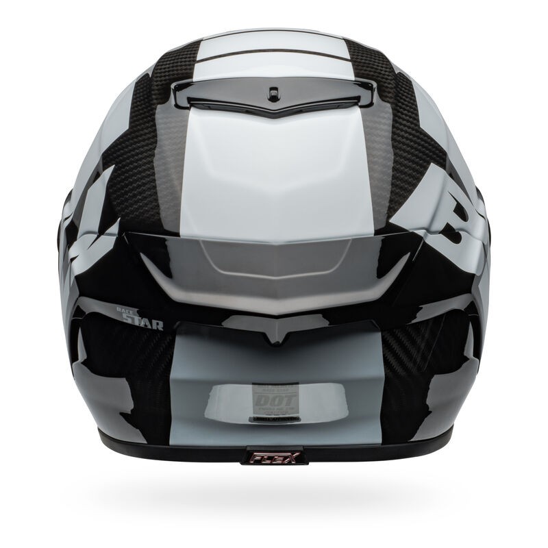 Bell Race Star Flex DLX Carbon Fiber Helmet - Offset | Gloss Black / White