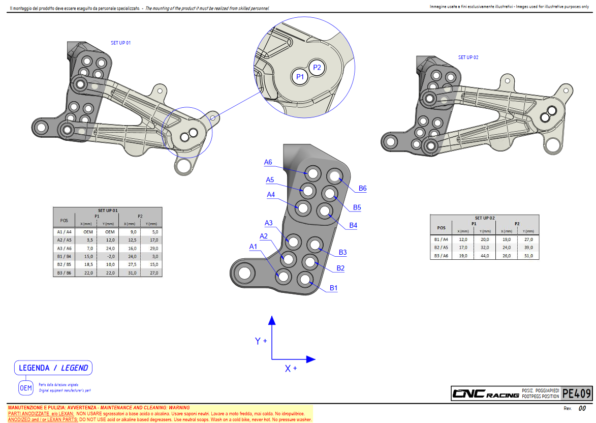 CNC Racing RPS Adjustable Rearset for the Ducati Streetfighter V4 / V4 S