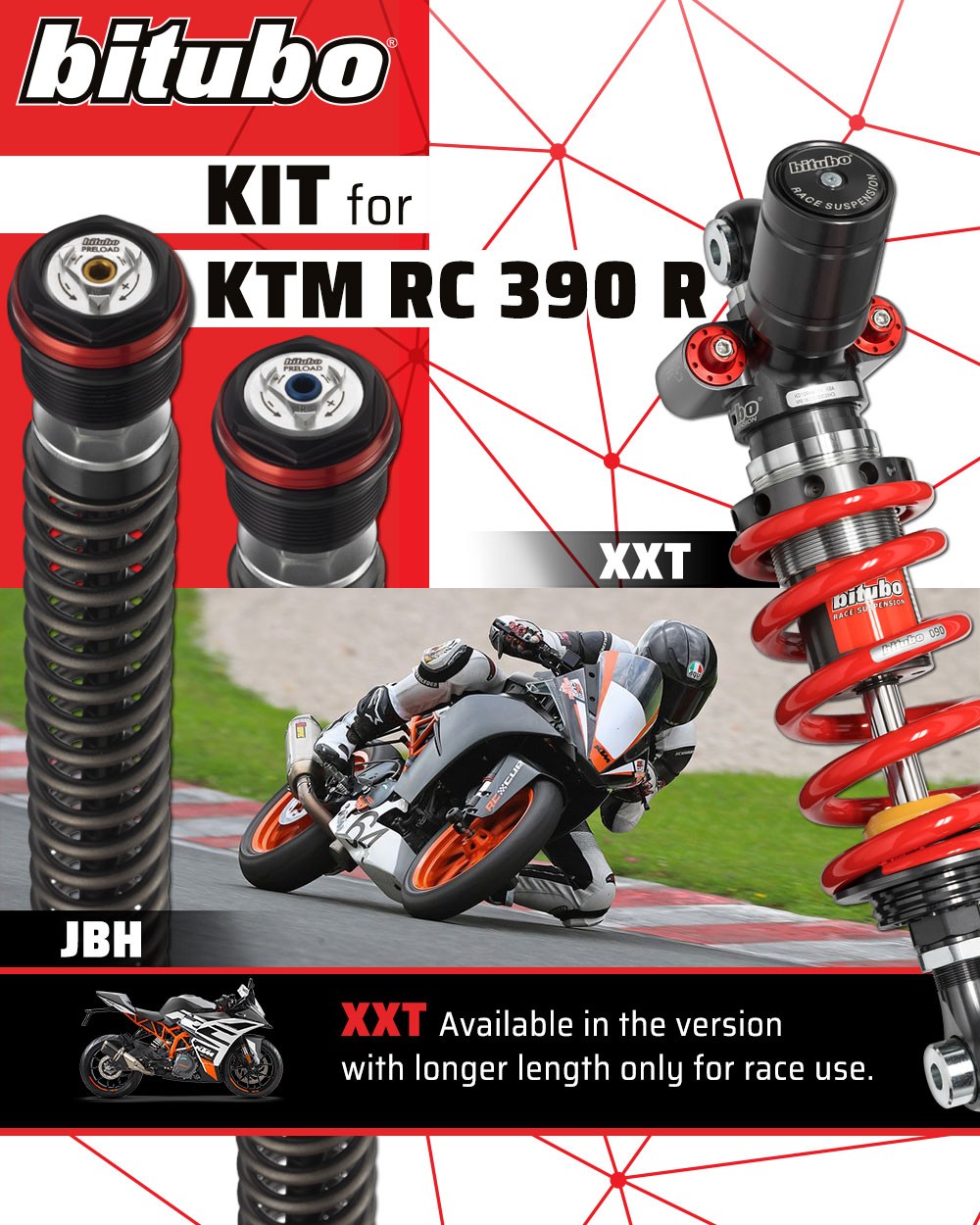 Bitubo Pressurized Cartridge Kit For KTM RC390R