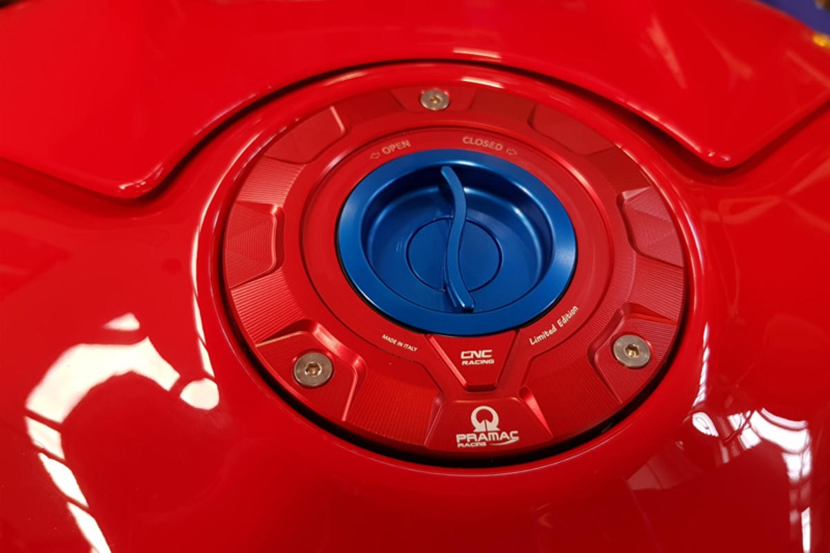 CNC Racing Pramac Racing Limited Edition Quick Release Gas Cap - Ducati Panigale V4 and Streetfighter V4