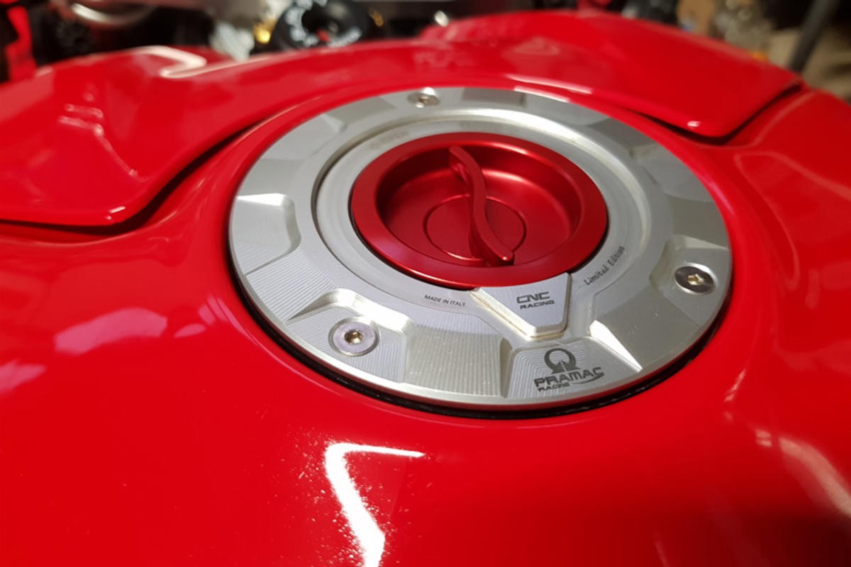 CNC Racing Pramac Racing Limited Edition Quick Release Gas Cap - Ducati Panigale V4 and Streetfighter V4