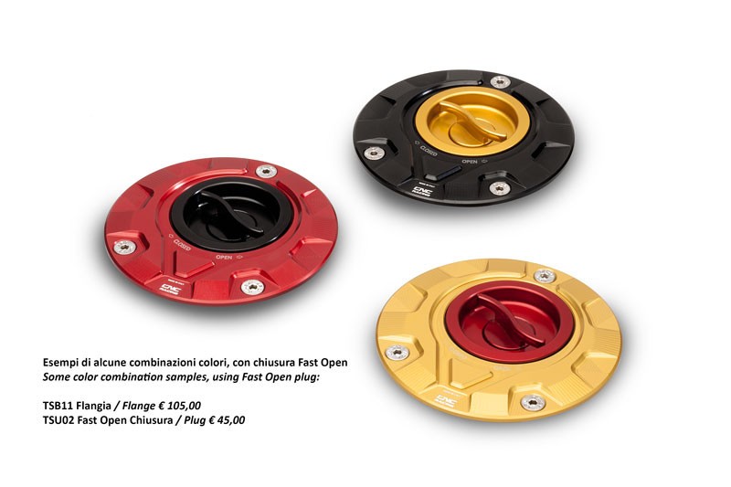 CNC Racing 'GEAR' Aluminum Gas Cap Flange - MV Agusta 3 Cylinder, Aprilia, Triumph