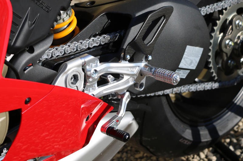 CNC Racing Carbon Fiber Heel Guards for the RPS Adjustable Rearset - Ducati Panigale V4 and Streetfighter V4