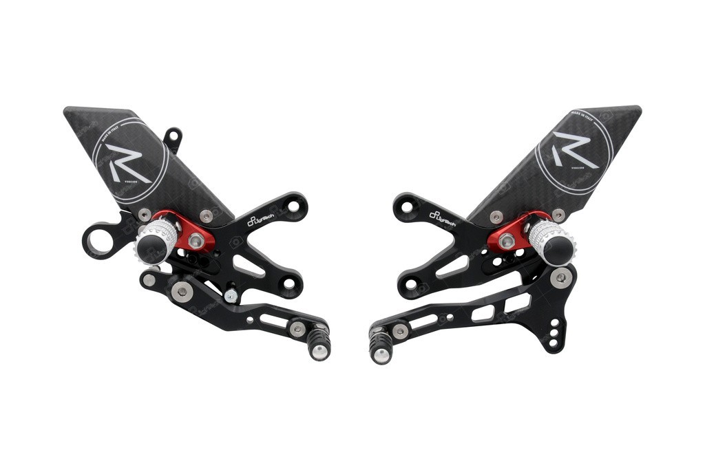 LighTech 'Track System' Adjustable Rearsets R Version (Black)  -  2009-2017 Aprilia RSV4 / Tuono V4