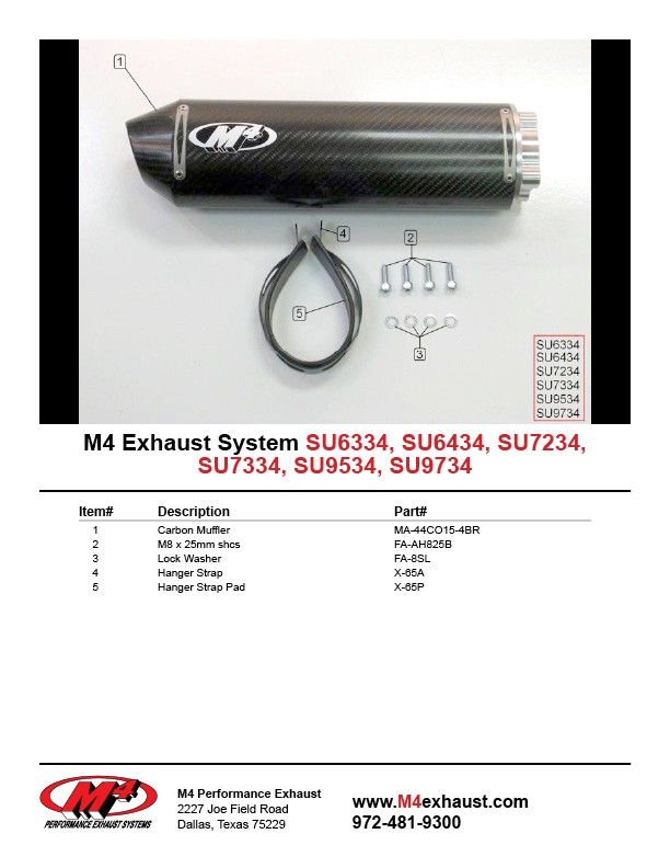 M4 BOLT-ON SYSTEM WITH CARBON CANISTER 2001-02 Suzuki GSX-R1000