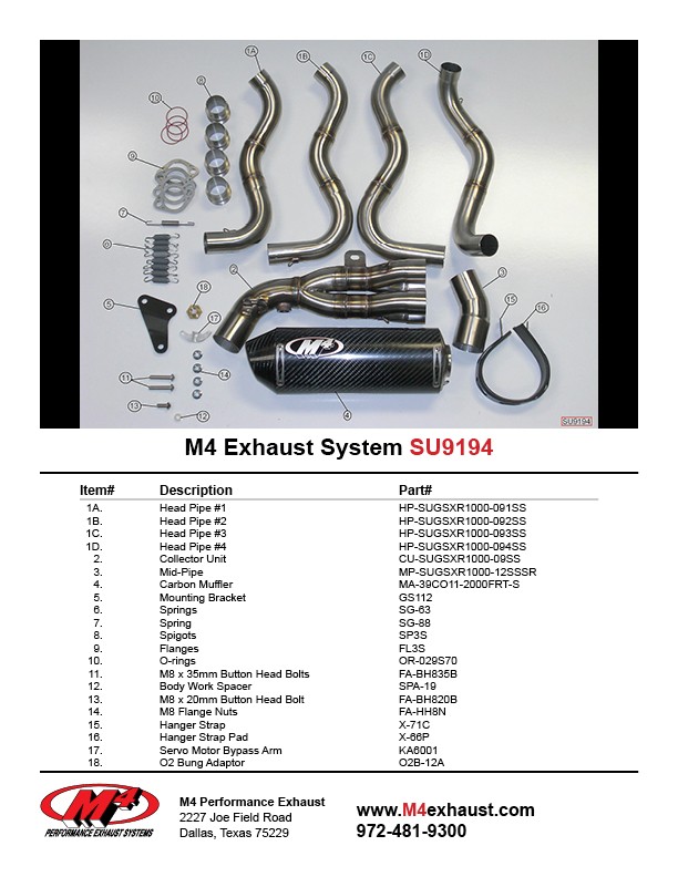 M4 FULL SYSTEM WITH CARBON STREET SLAYER CANISTER 2012-2016 Suzuki GSX-R1000