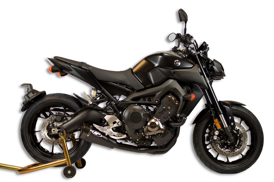 M4 ALL BLACK FULL SYSTEM W/ RM1 STYLE CANISTER - 2014-2020 Yamaha FZ-09/MT-09, 2016-2021 Yamaha XSR900