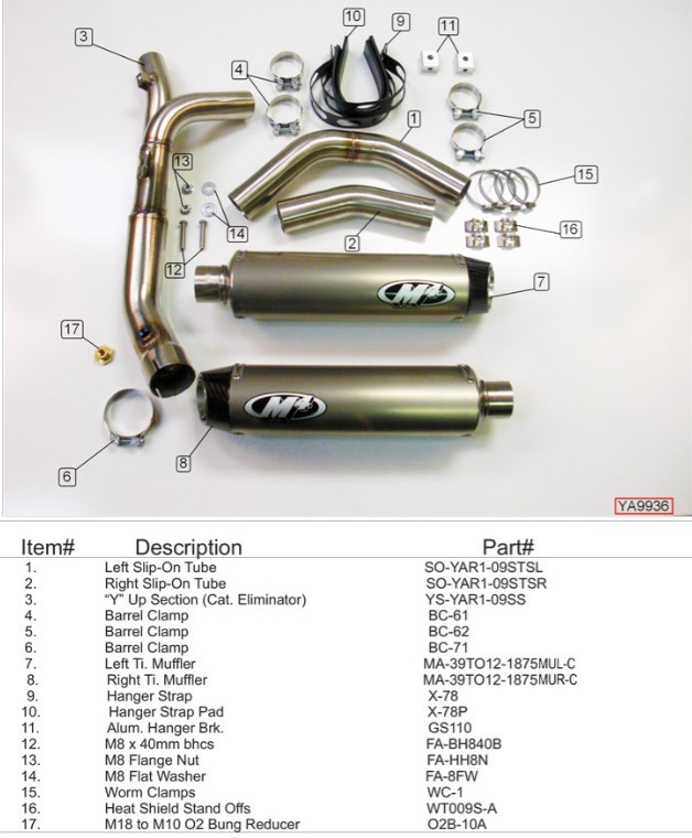 M4 Undertail Cat Eliminator Slip On w/ Titanium canisters - Yamaha R1 (2009-2014)