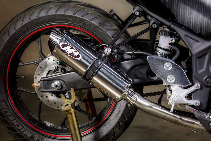 M4 FULL SYSTEM WITH POLISHED CANISTER 2015-2023 Yamaha R3/MT-03