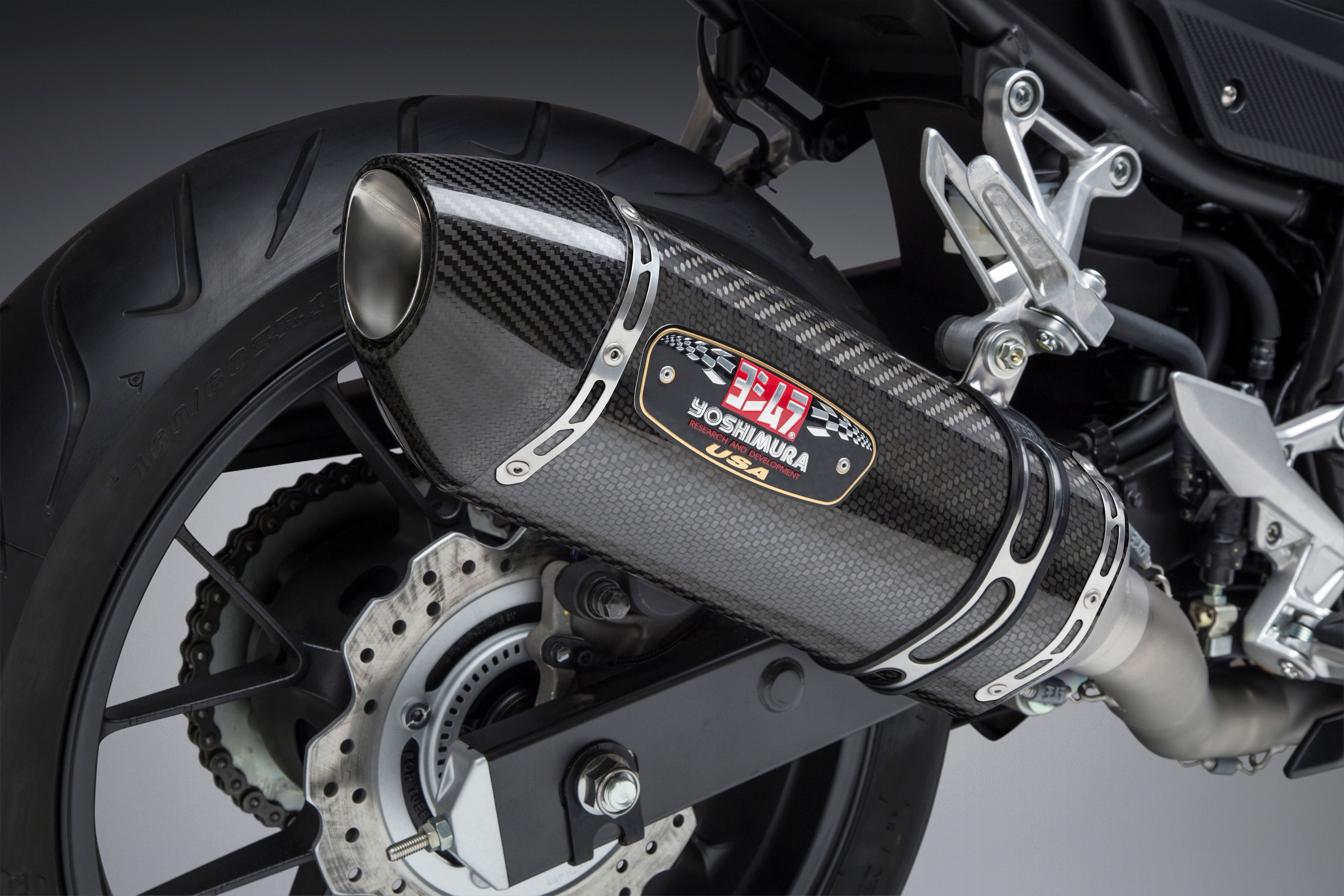 Yoshimura R-77 Race Series Exhaust System with Carbon Fiber Cannister for 2014-2018 Honda CBR500R