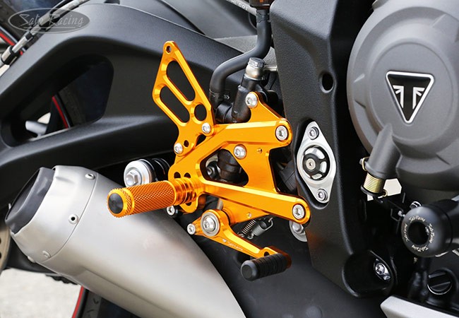 Sato Racing Adjustable Rearsets - 2017-2019 Triumph Street Triple R / RS (with Factory Quickshifter)