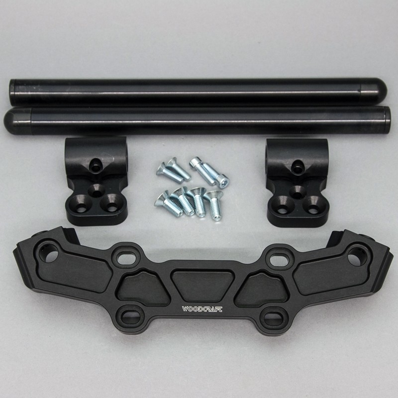 Woodcraft Clip On Adapter Plate w/ XL Black Bars - 1.5" Rise - Yamaha MT-09 (2018-2023) / XSR900 (2022)