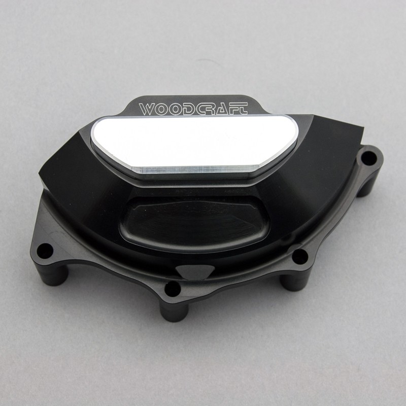 Woodcraft Ducati Panigale V4 LHS Stator Cover Protector w/Bare Aluminum Skid Plate