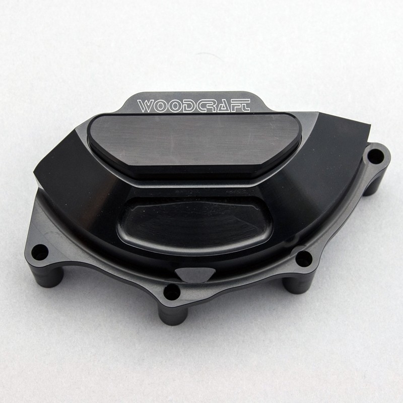 Woodcraft Ducati Panigale V4 LHS Stator Cover Protector w/Black Aluminum Skid Plate