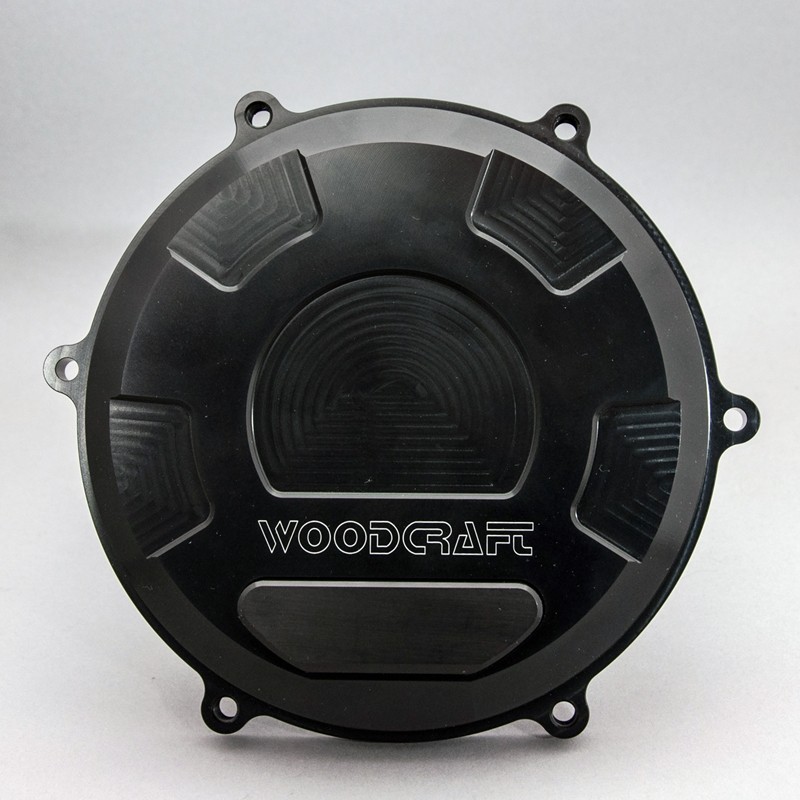 Woodcraft Ducati Panigale V4 RHS Clutch Cover w/Black Aluminum Skid Plate