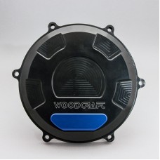 Woodcraft Ducati Panigale V4 RHS Clutch Cover w/Blue Aluminum Skid Plate