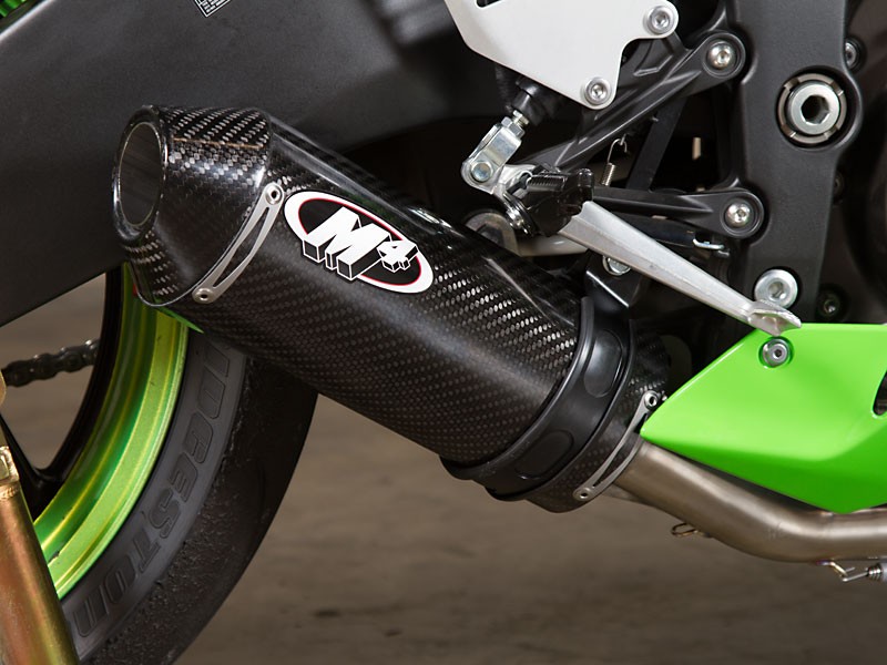 M4 Street Slayer Full Stainless Exhaust - 2009-2024 Kawasaki ZX-6R / 636 - Carbon or Titanium Canister