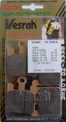 VESRAH VD-354 RJL BRAKE PAD KIT FOR KAWASAKI