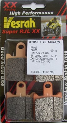 VESRAH VD-444 RJL-XX BRAKE PAD KIT FOR KAWASAKI ZX-6R (2007-19) / ZX14R (2012-18)