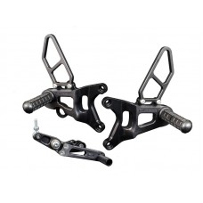 Woodcraft Adjustable Rearset Kit - Black w/ Shifter - MV Agusta F3 / Brutale 675 / 800RR