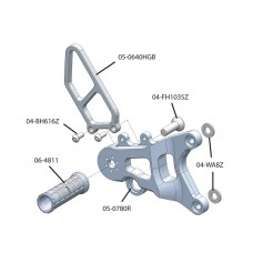 Woodcraft Adjustable Rearset Kit - Black w/ Shifter - MV Agusta F3 / Brutale 675 / 800RR