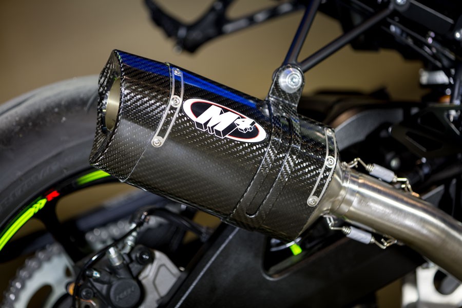  M4 2017-2023 Suzuki GSX-R1000 Full Exhaust System with Full Stainless Steel Tubing and CARBON TECH1 Canister